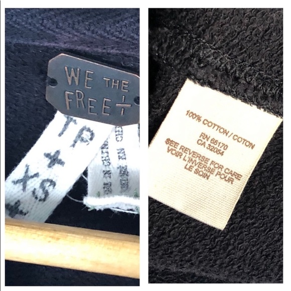 We the Free Free People “Ebb & Flow” black ruffle Zip up thumb holes jacket XS - Picture 12 of 12